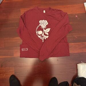 Constantly Varied Gear Black Tee with Skull and Rose Graphic